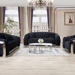 L3925 - Hilton 3 pc living set - Black