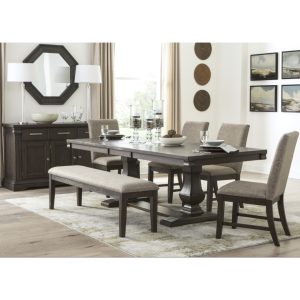 Dining Table Set with 4 Chairs 1 Bench