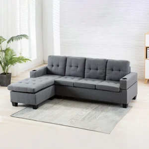 Diamond Fabric Reversible Sectional Sofa