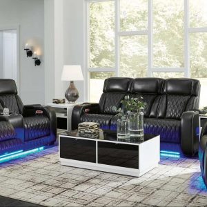 Galaxy - 3 PC Power Dual Motion Recliner Set With Hot/Cold Cupholder