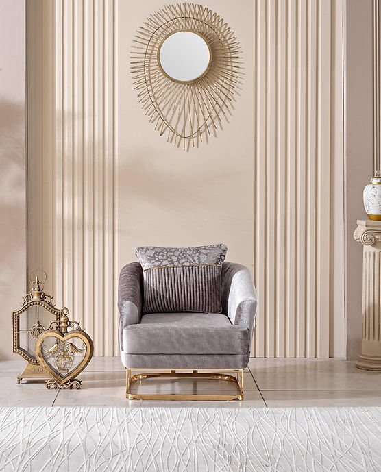 GALERIA Gray & Gold Sofa Set - Image 2