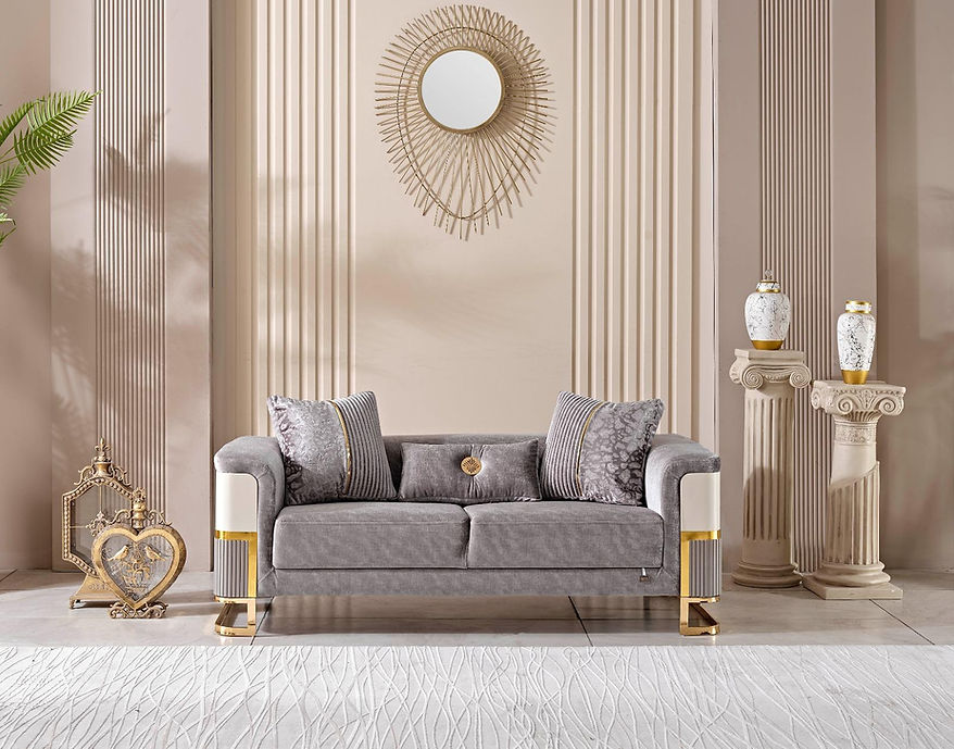 GALERIA Gray & Gold Sofa Set - Image 4
