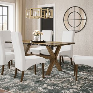 T3036/241 Dining Table Set With 6 Chairs