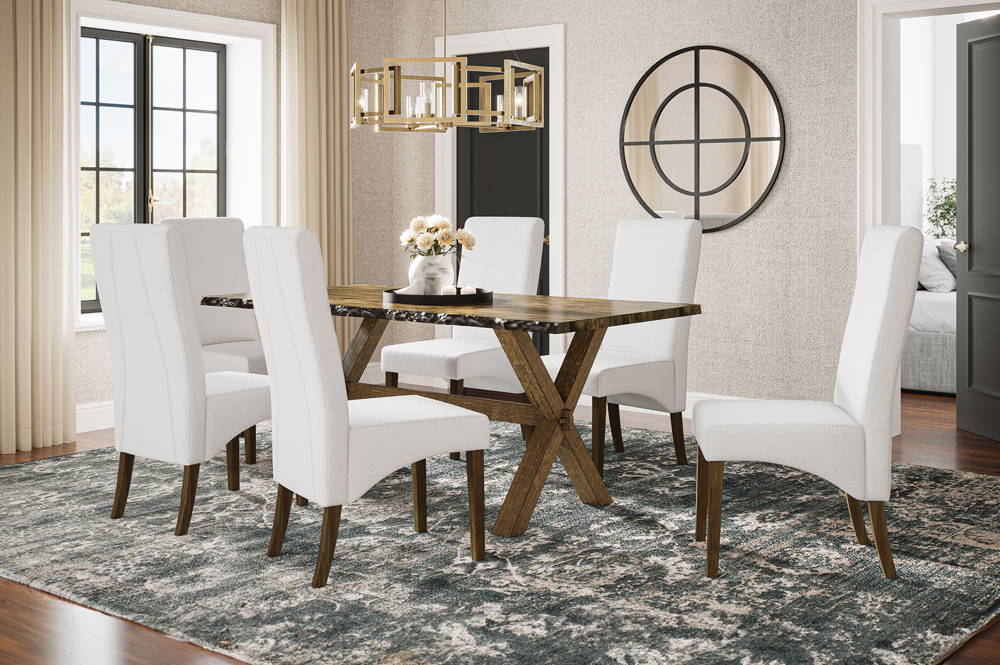 T3036/241 Dining Table Set With 6 Chairs