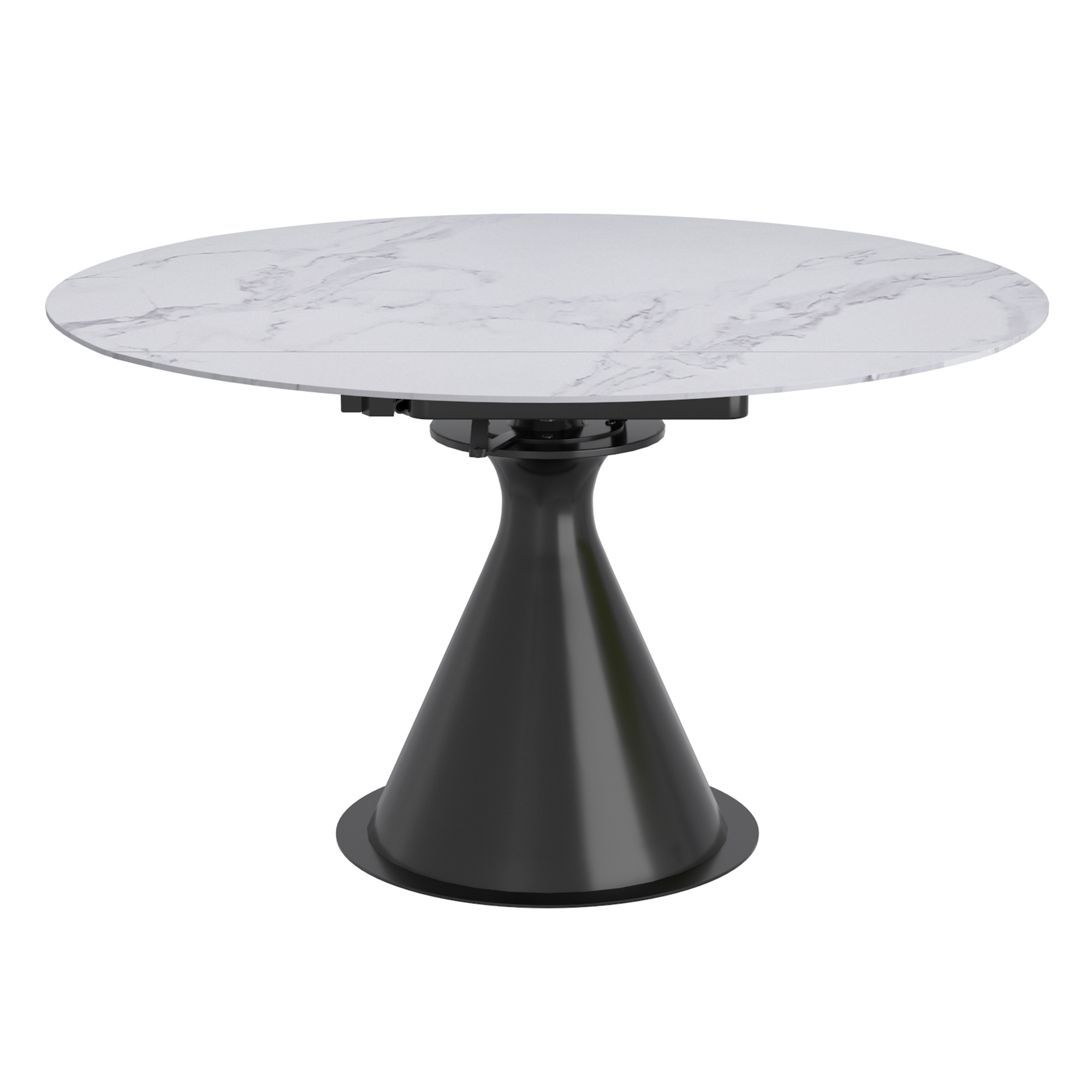 Calisto and Scarlet 7pc Dining Set - White Table and Charcoal Chairs - Image 3
