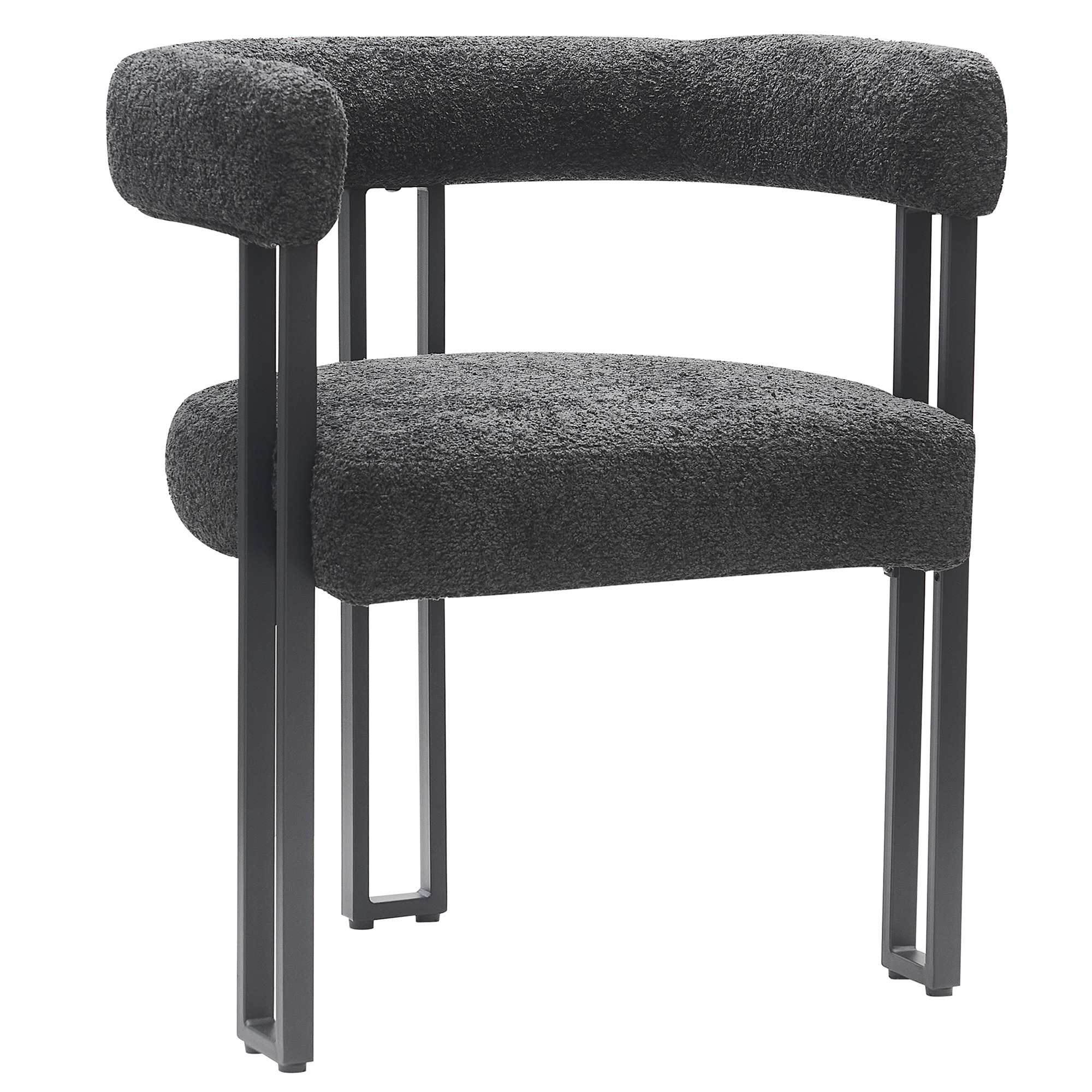 Calisto and Scarlet 7pc Dining Set - White Table and Charcoal Chairs - Image 4