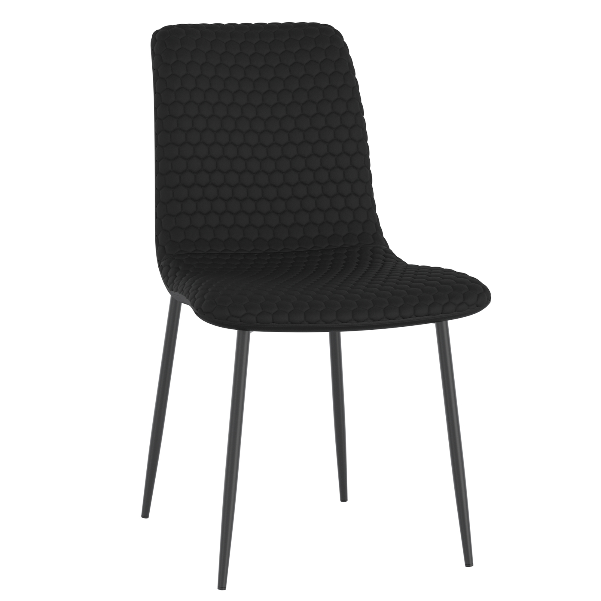 Carmilla and Brixx 5pc Dining Set - Aged Gold Table and Black Chairs - Image 4
