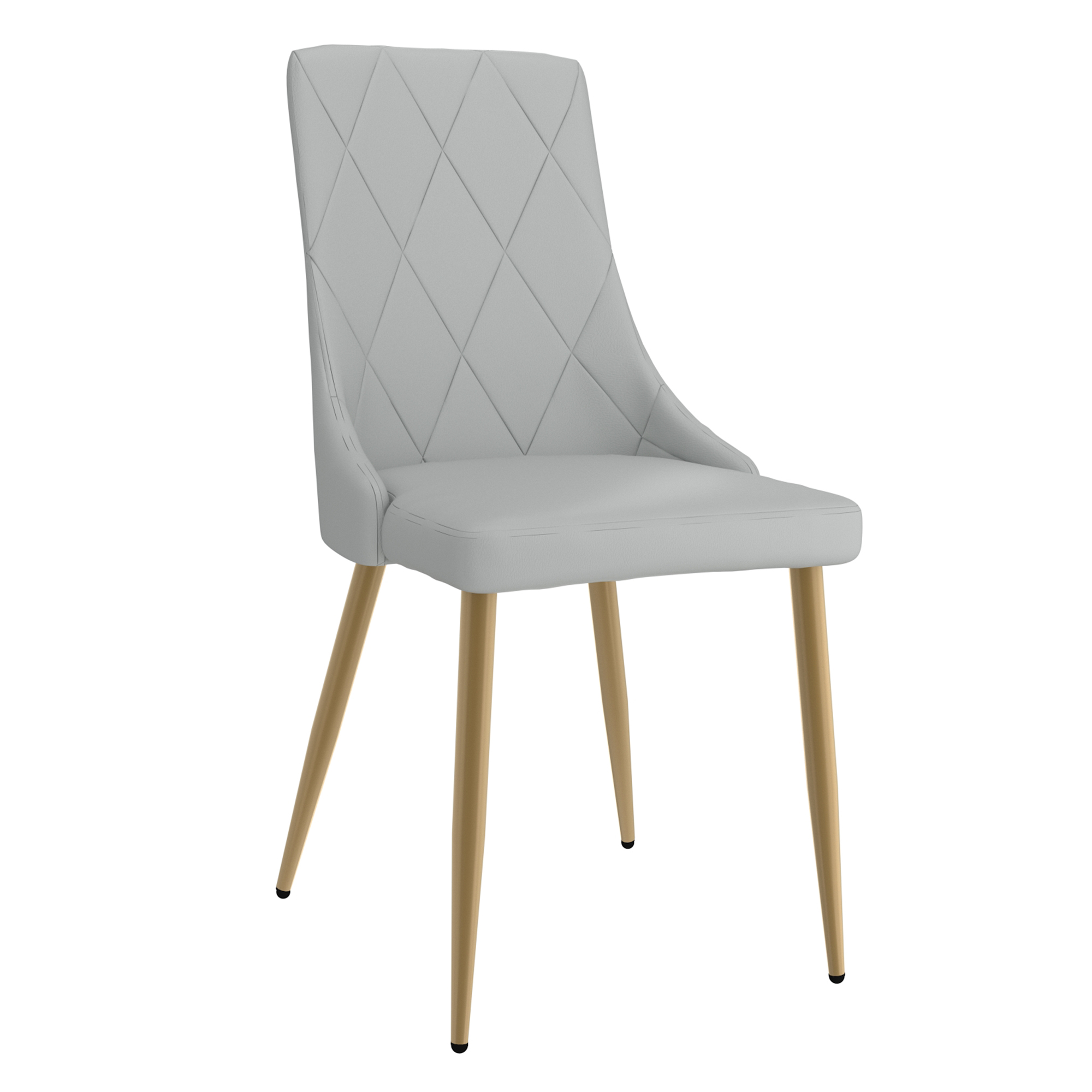 Zilo and Antoine 5pc Dining Set - White and Aged Gold Table and Grey Chairs - Image 2