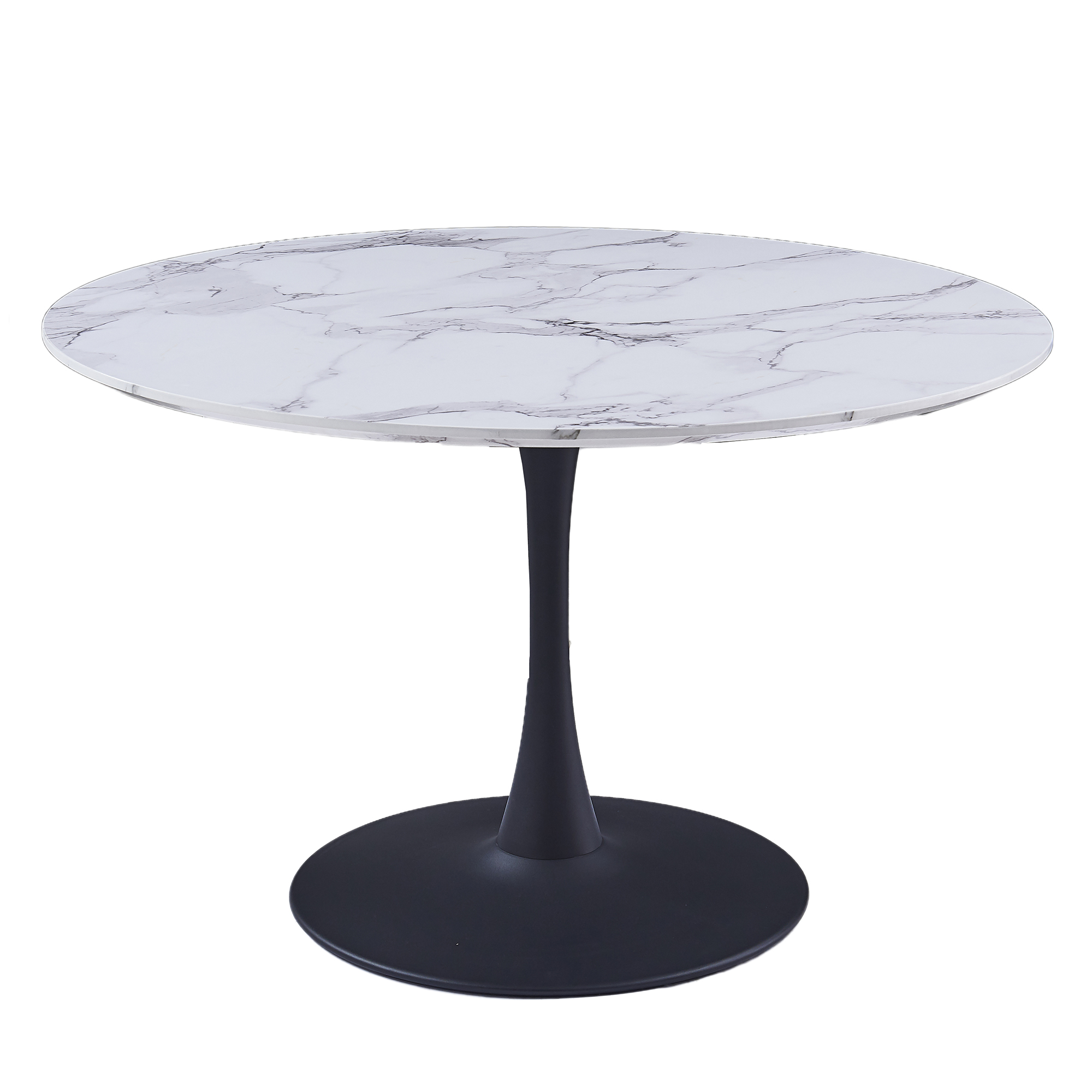 Zilo and Zeke 7pc Dining Set - White and Black Table and Charcoal Chairs - Image 2