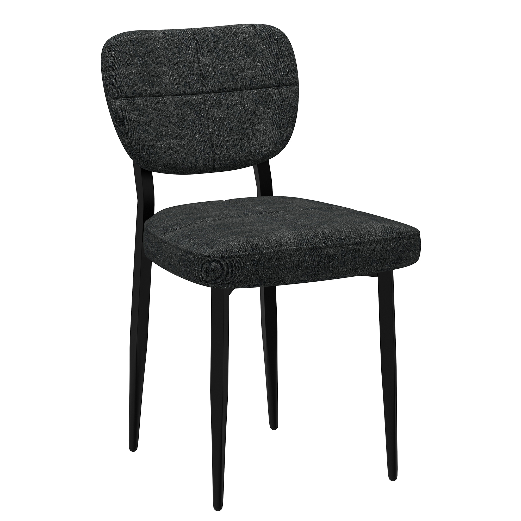 Zilo and Zeke 7pc Dining Set - White and Black Table and Charcoal Chairs - Image 3