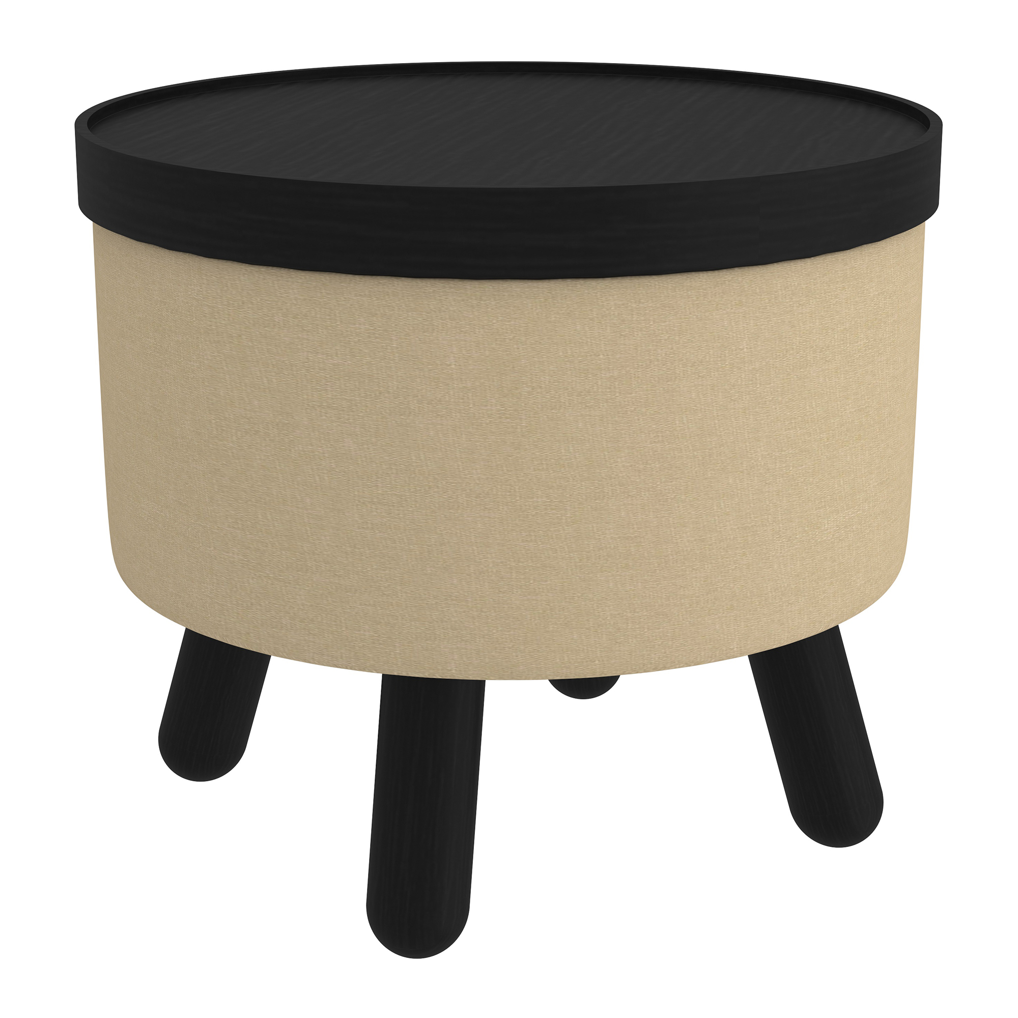 Betsy Round Storage Ottoman with Tray - Image 2