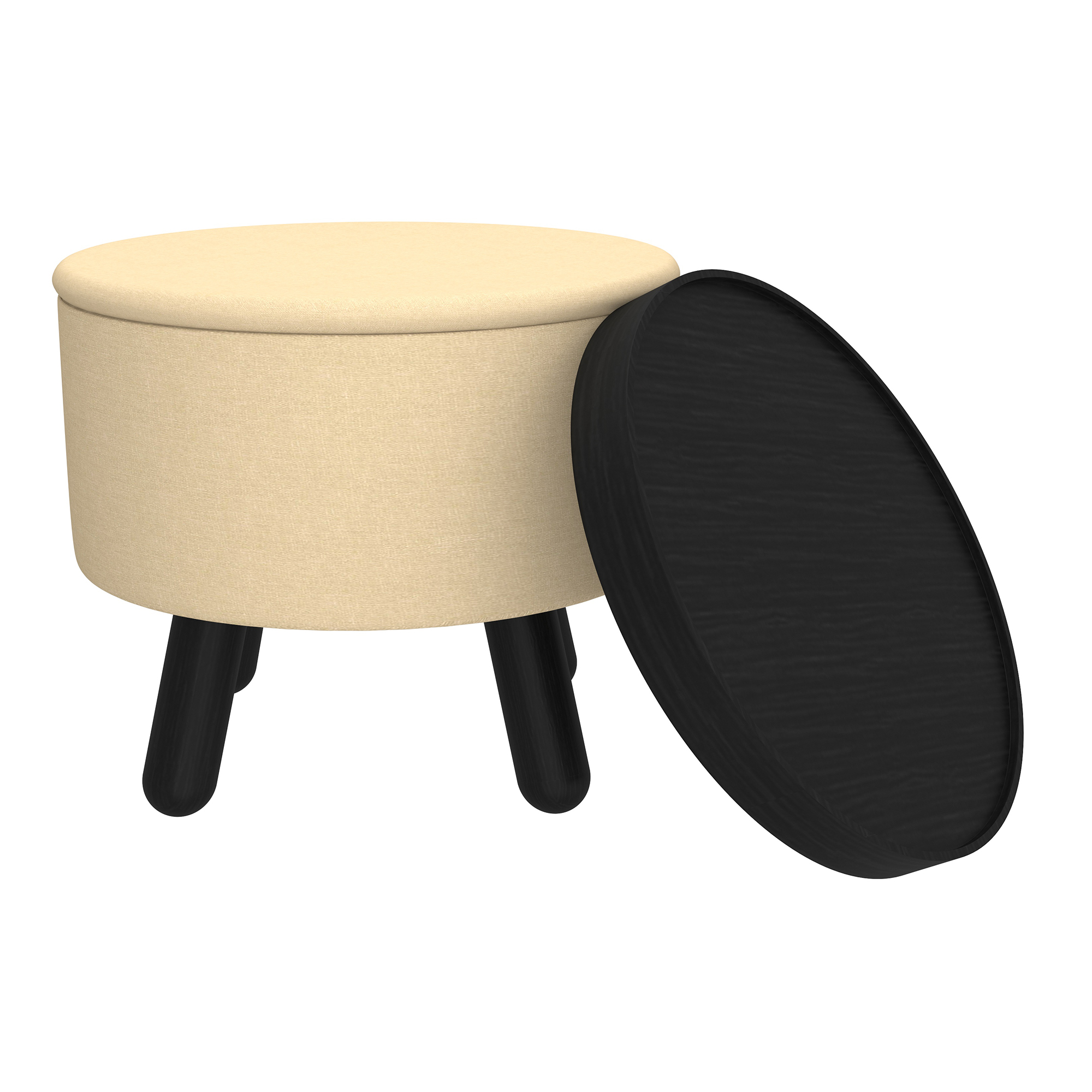 Betsy Round Storage Ottoman with Tray - Image 5