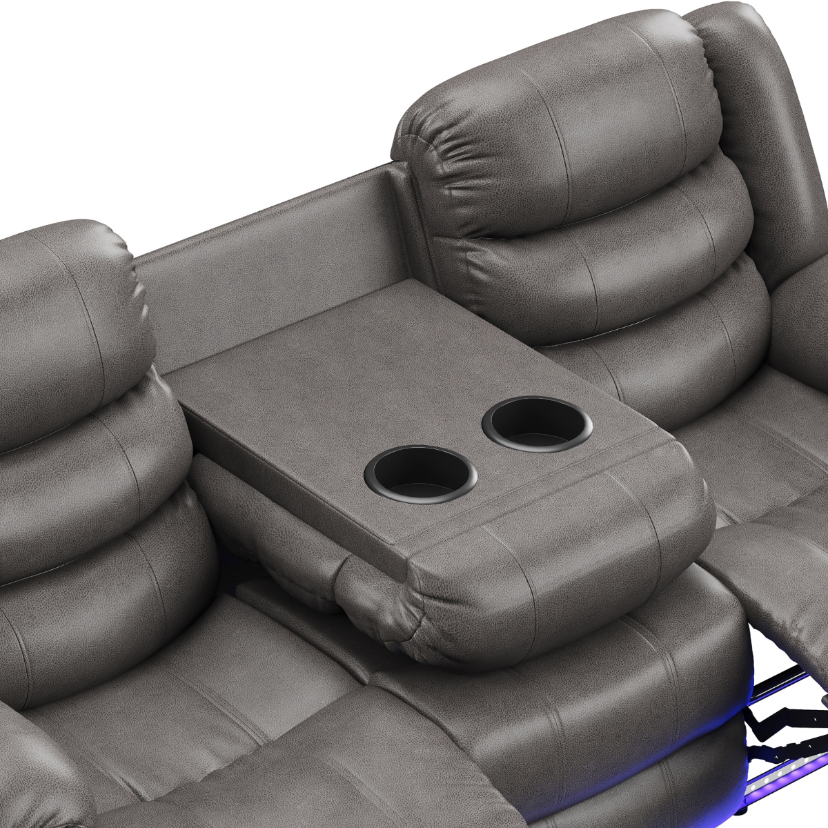 leather Recliner Sofa Set with loveseat, Built-in speaker & Lights.