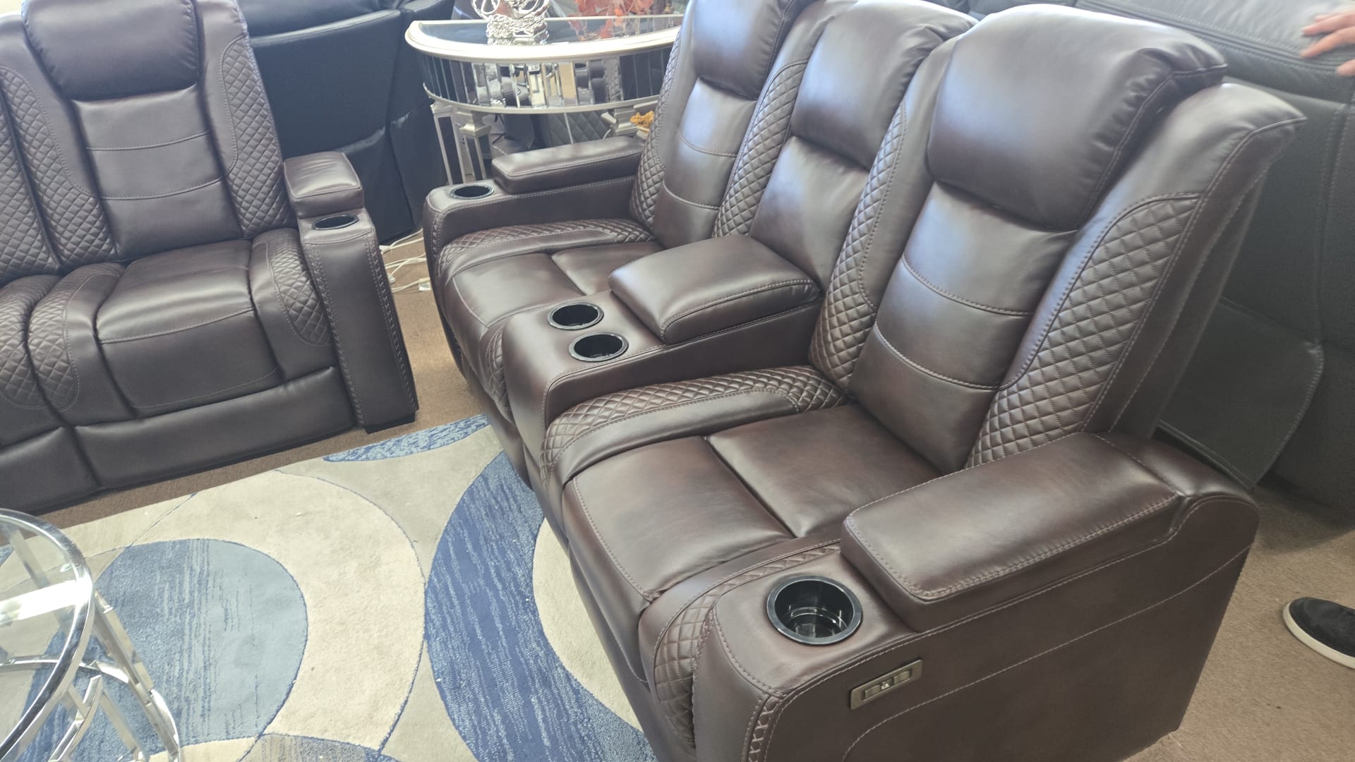 10065 – POWER RECLINER SET – BLACK & BROWN